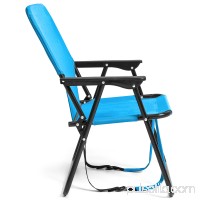 Best Choice Products 12in Height Seat Backpack Folding Chair Outdoor Beach Camping - Blue   
